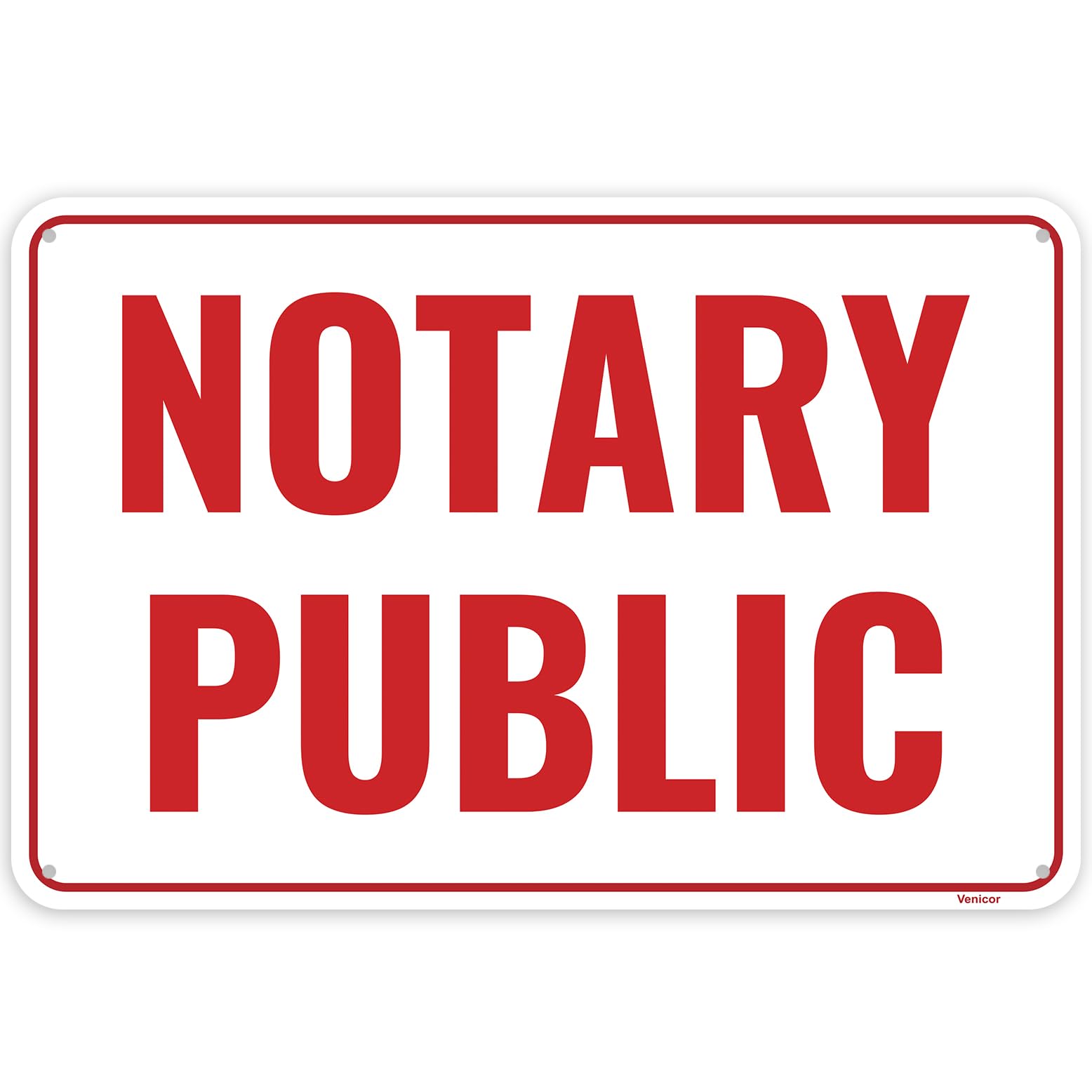 Notary Public Aluminum Sign, Business Service Identification Plaque, 12x8 Inch