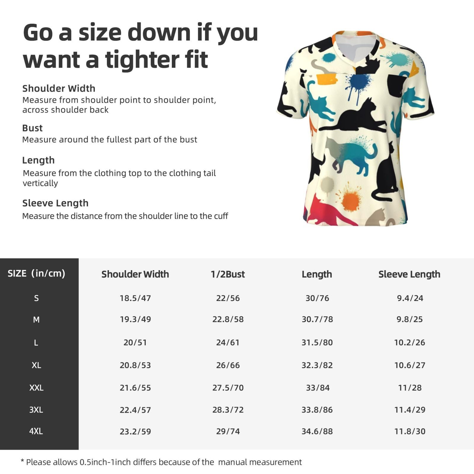 Stylish Athletic Sports Jersey Watercolor-Splash-Cat Men's Rugby Jersey Medium Black