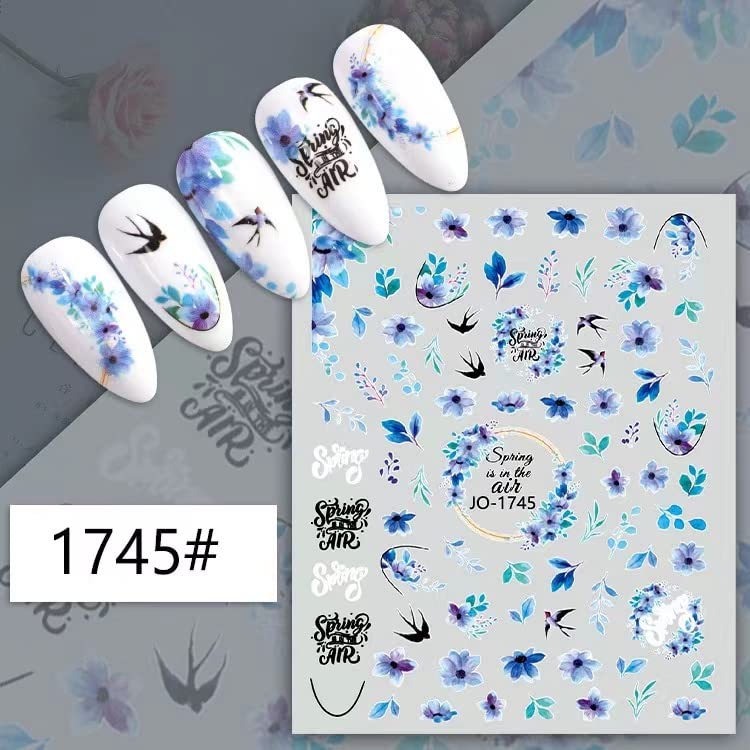 6枚 ネイルシール 綺麗 3D 花草 DIY ネイルシールセット Amazon.co.jp