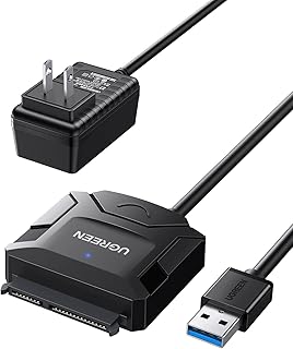 UGREEN SATA USB変換ケーブル sata usb 変換アダプター USB3.0接続 2.5/3.5インチ 6TB HDD/SSD用 電源アダプター付き UASP対応 6Gbps転送速度