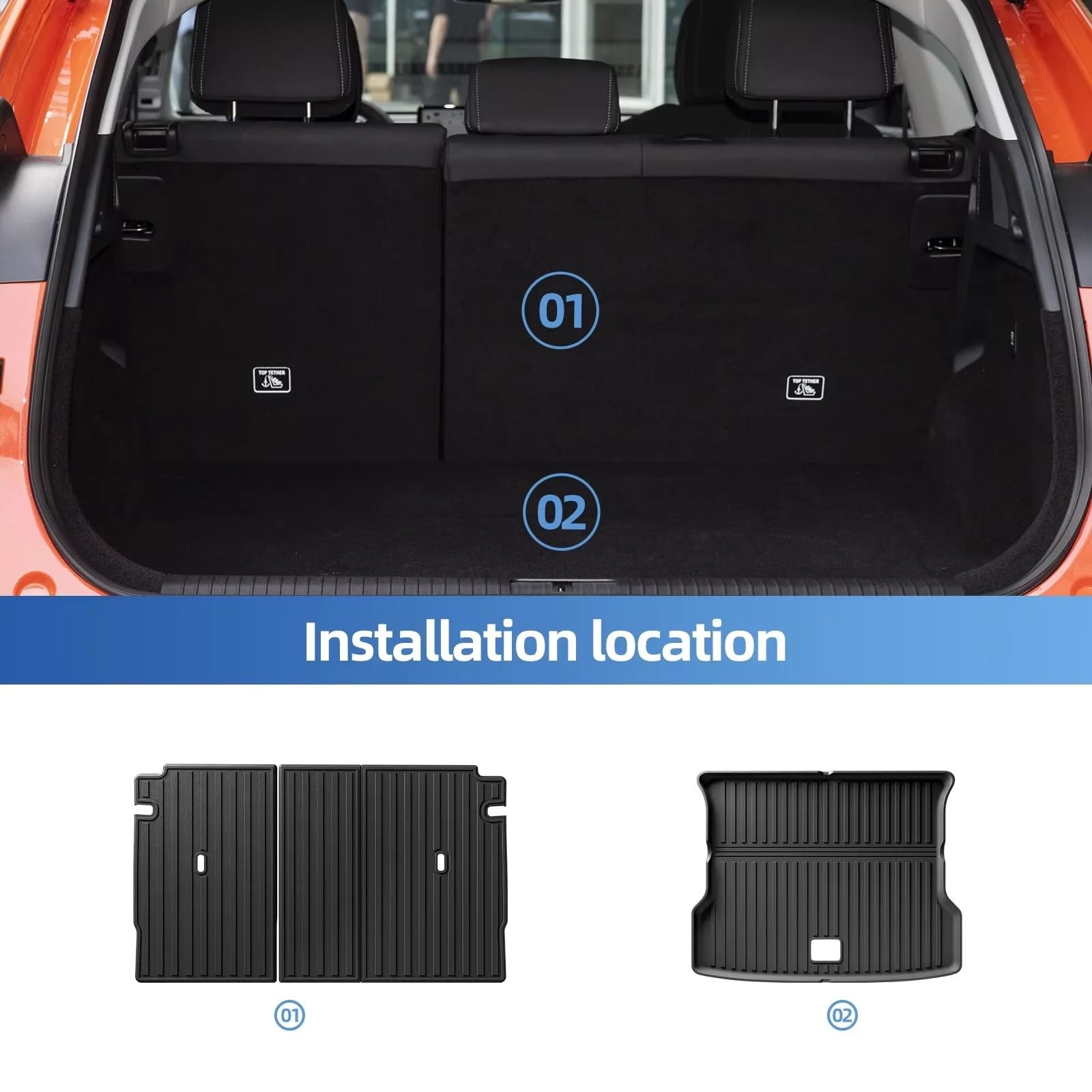 maty samochodowe Do Xpeng G6 2023-2025 dywaniki samochodowe | Do maty podłogowej Xiaopeng LHD i RHD Wyściółka bagażnika(Backrest mat 2pcs)