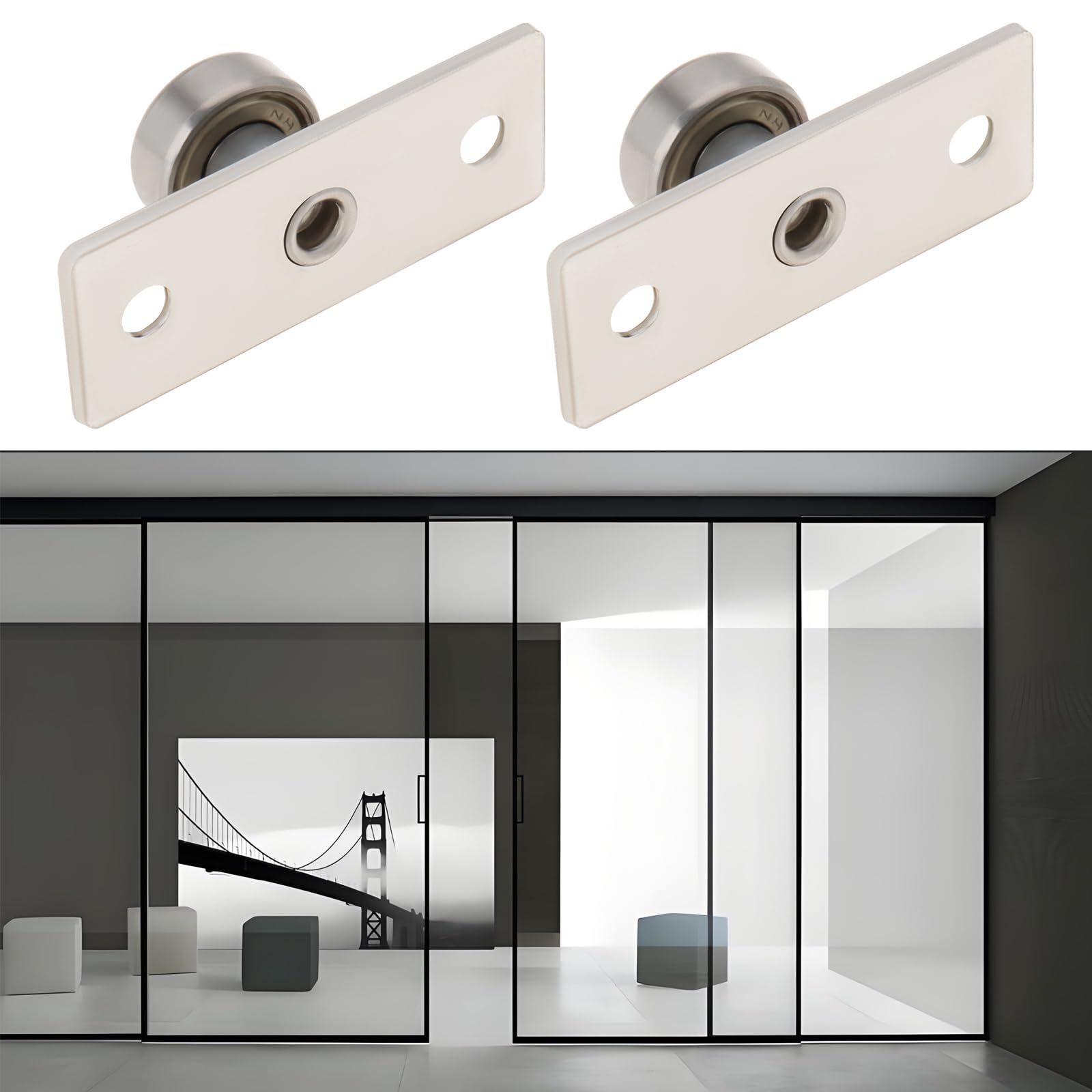 The Lord of the Tools 2pcs Sliding Door Floor Guide Floor Roller Guide Ball Bearing Pulley Sliding Metallic Sliding Door Roller Guide Ball Bearings Roller - Image 3