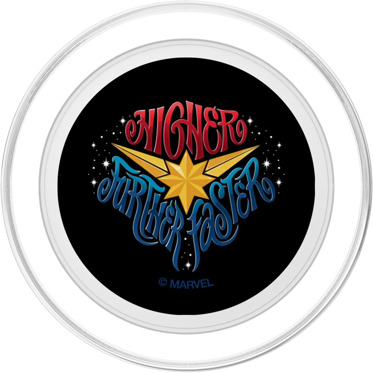 Marvel Captain Marvel Higher Further Faster Star Symbol PopSockets MagSafe PopGrip for iPhone