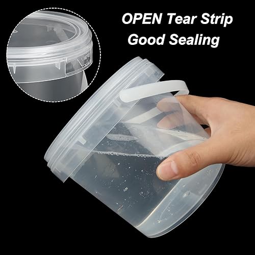 Miniatura 4 de ZOFORTY 20 recipientes de limo de 50 onzas con tapas y asas, contenedores de plástico de almacenamiento de 50.7 fl oz, estuche de almacenamiento de