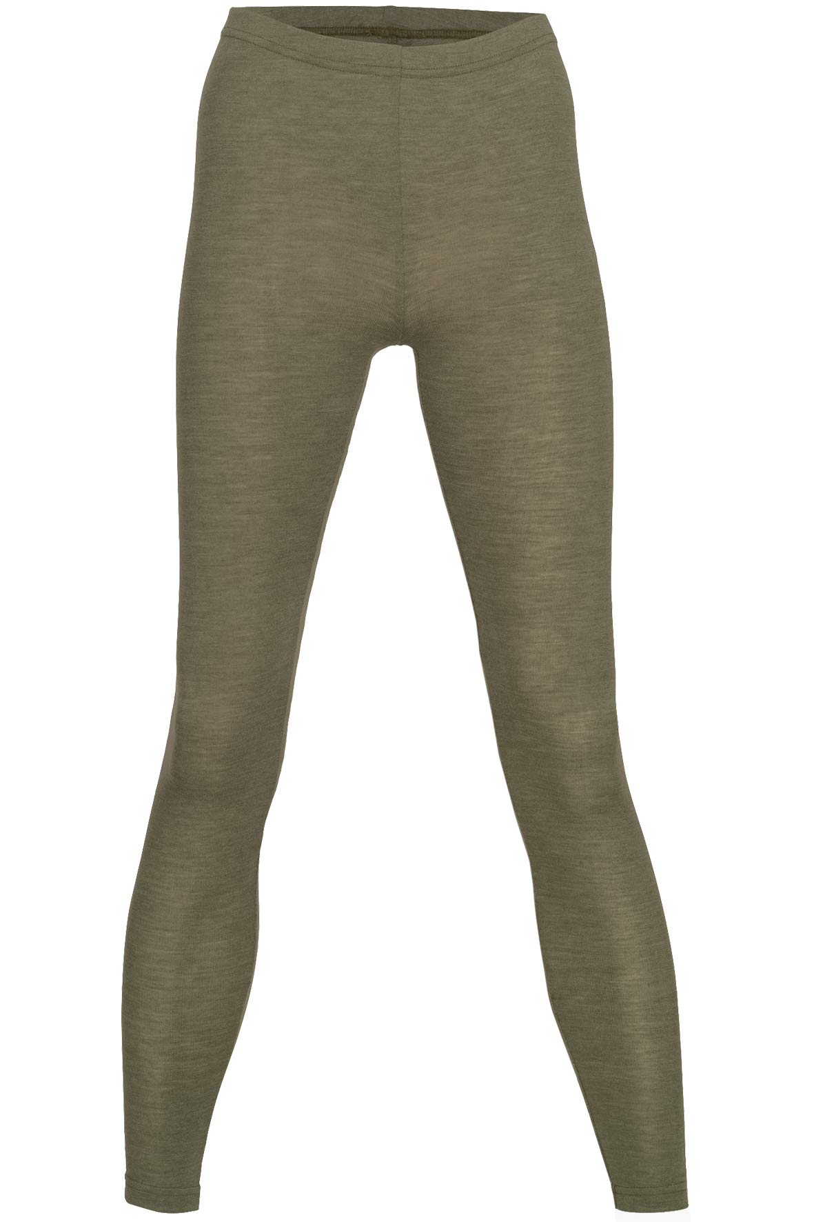 Engel Natural Women's Leggings 70% Organic Virgin Wool, 30% Silk - GOTS, olive, 12-14