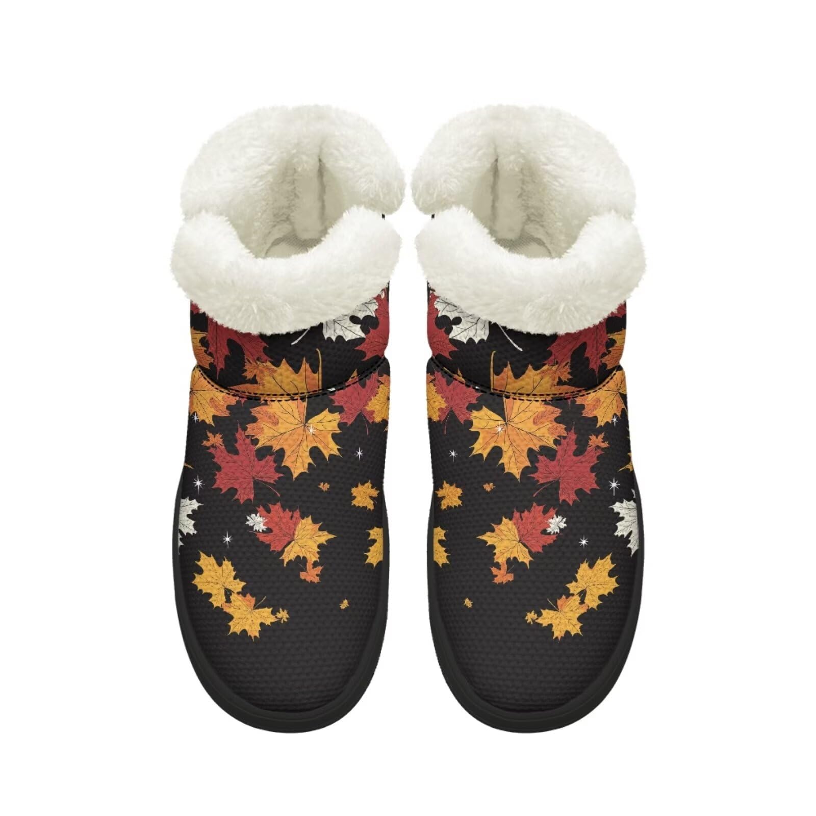 Winter Snow Boots Flat Shoes for Women Men Cozy Ankle Outdoor Furry Booties Winter Barefoot Shoes