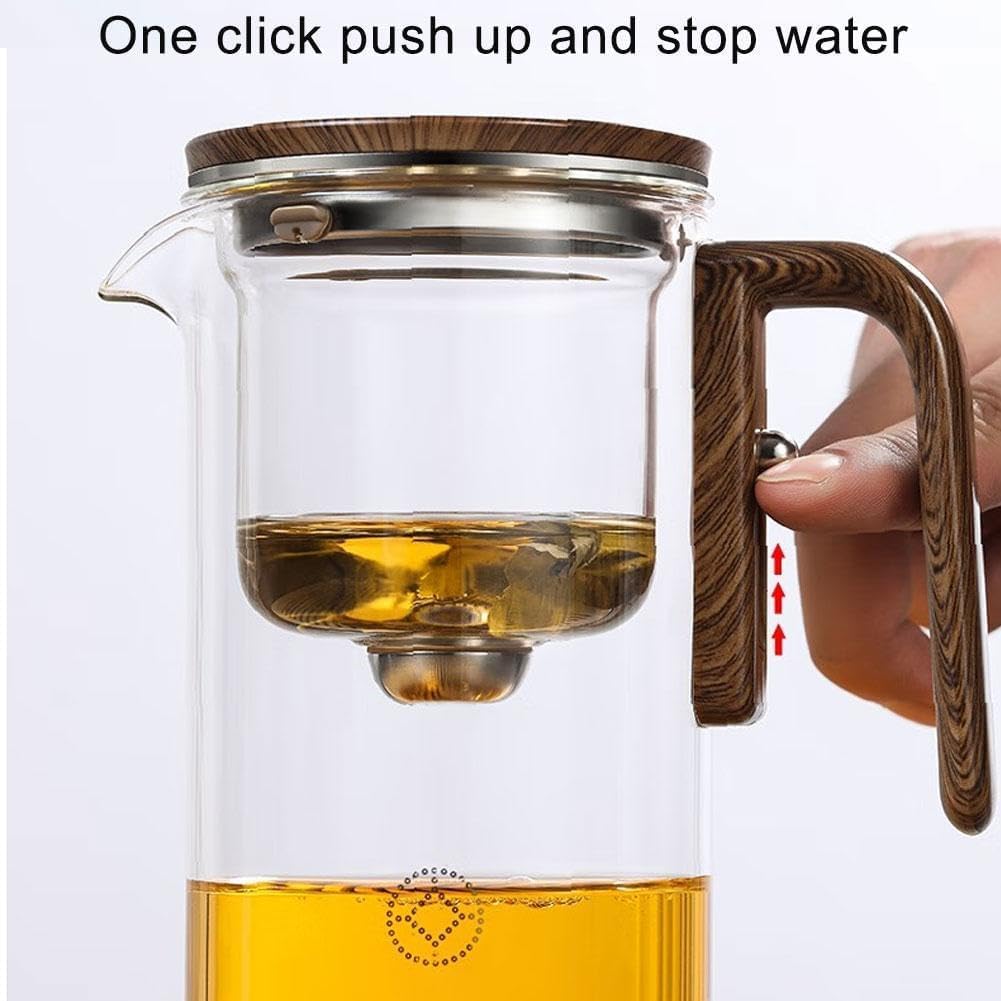 Tetera magnética de cristal de 720 ml con infusor, tetera de vidrio con tapa magnética, regalo ideal para los amantes del té