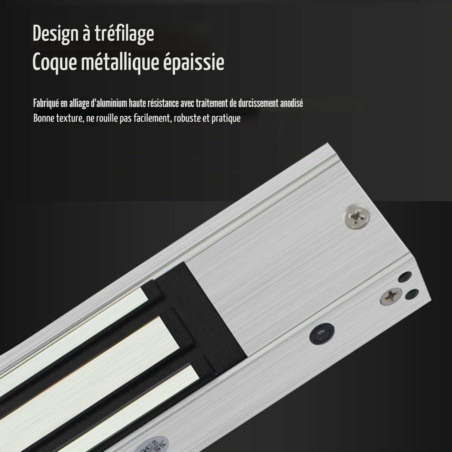 YAVIS Serrure Électrique Magnétique 280kg 600lbs 12V DC Étanche avec Indicateur LED, Fail Safe (NC), Ventouse Électromagnétique pour Portail Extérieur, Garage et Porte Intérieure en Bois Métal Verre