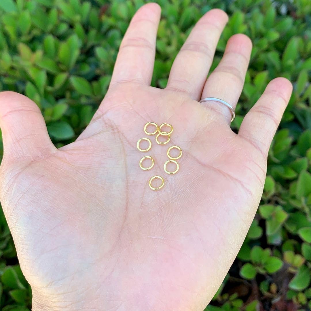 200 anillos abiertos de salto 4, 5, 7, 8, 10 o 12 mm chapado en oro de 14 K cobre CF84