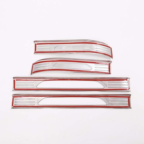 Miniatura 7 de 304 acero inoxidable interior umbral de la puerta Scuff placa guardias Trim 4 unids para Jaguar E-PACE 2018 2019 Auto Accesorios (Plata)