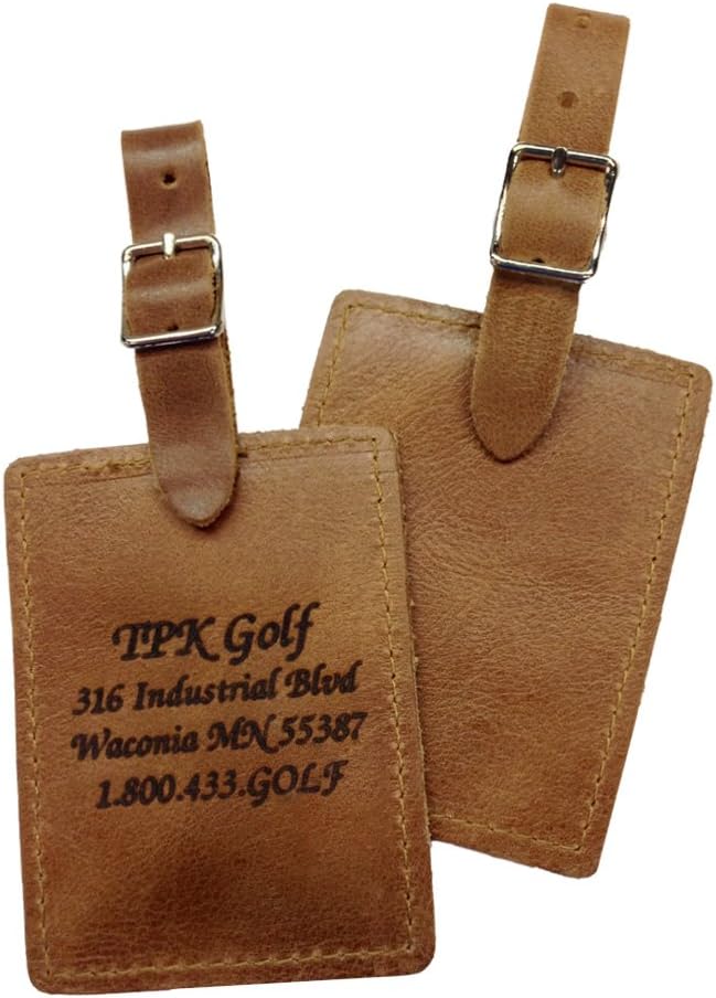 Golf Bag Tag Square - Full Grain Leather