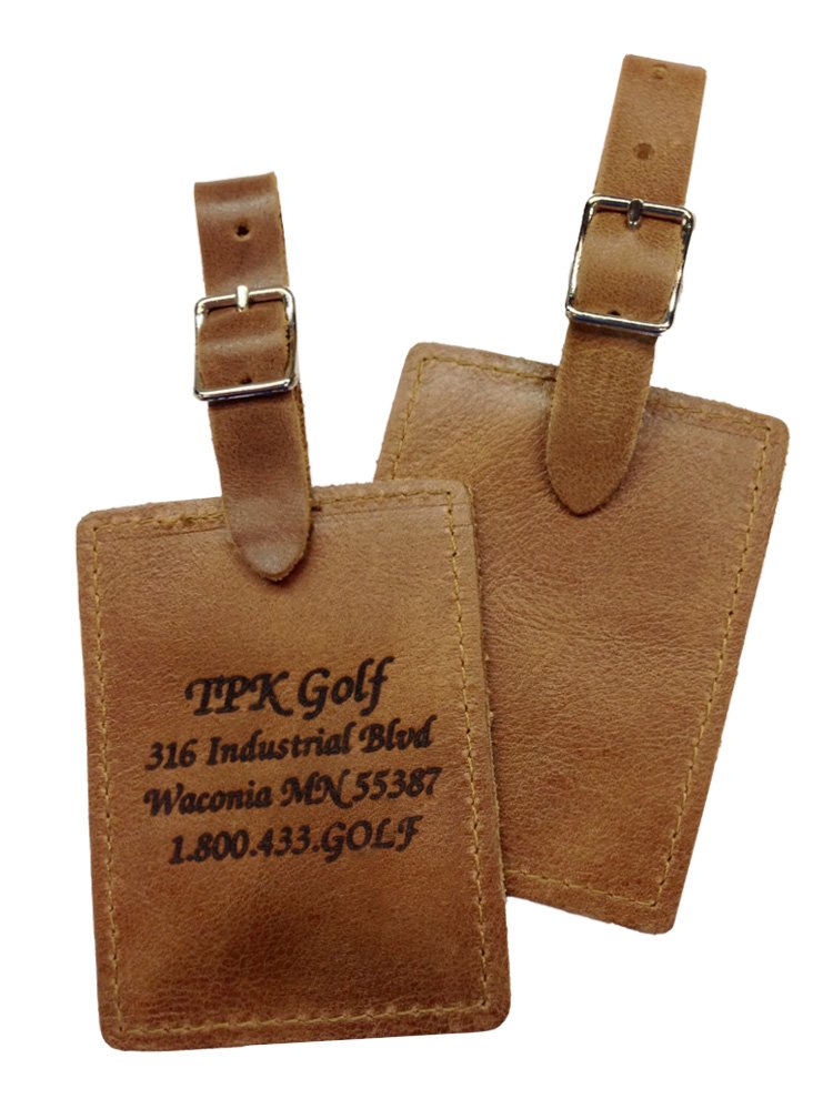 Golf Bag Tag Square - Full Grain Leather