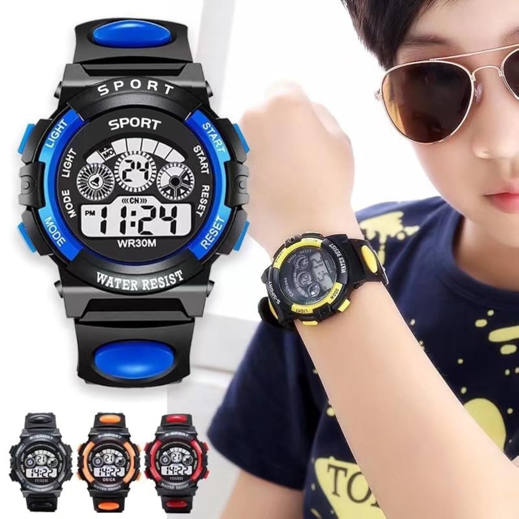 Kids Waterproof Round Dial Watch Analog Wrist Watch