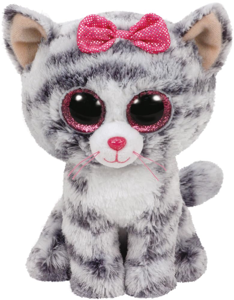 TY - Beanie Boos Kiki, peluche gatita, 15 cm, color gris (United Labels Ibérica 37190TY) , color/modelo surtido
