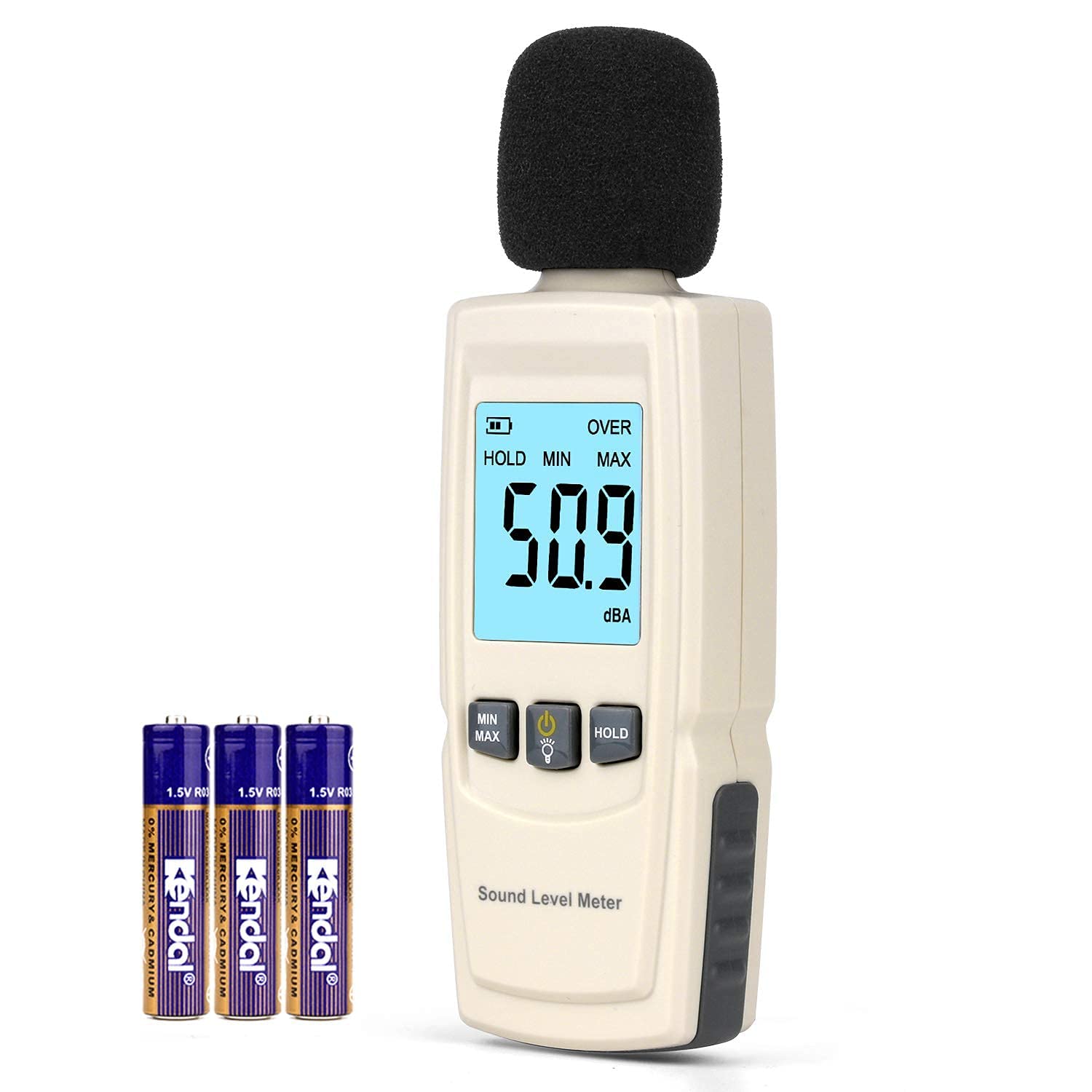 Sound Decibel Meter, Digital Mini Sound Pressure Level Meter, Audio Noise Measurement 30-130dBA,MAX/MIN Hold,Auto Backlight Display