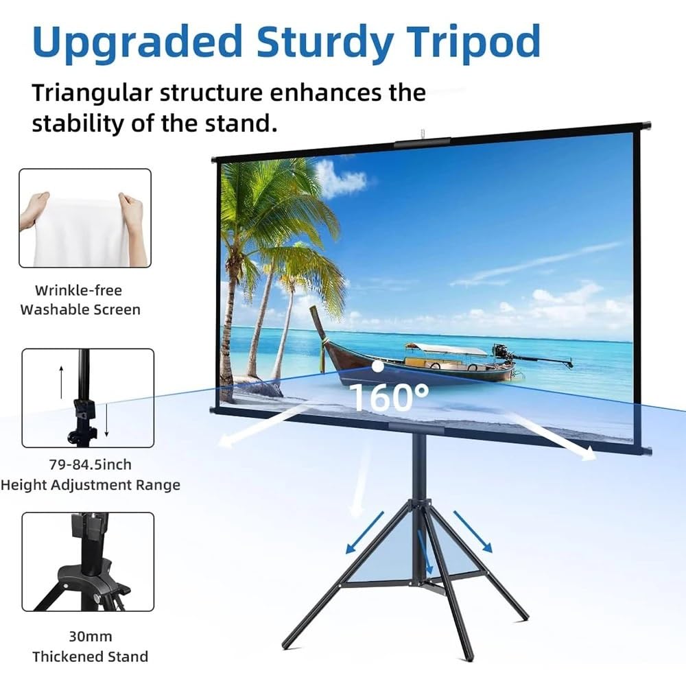 schermo home theater Schermo per proiettore con supporto pieghevole senza pieghe borsa(120 inch)