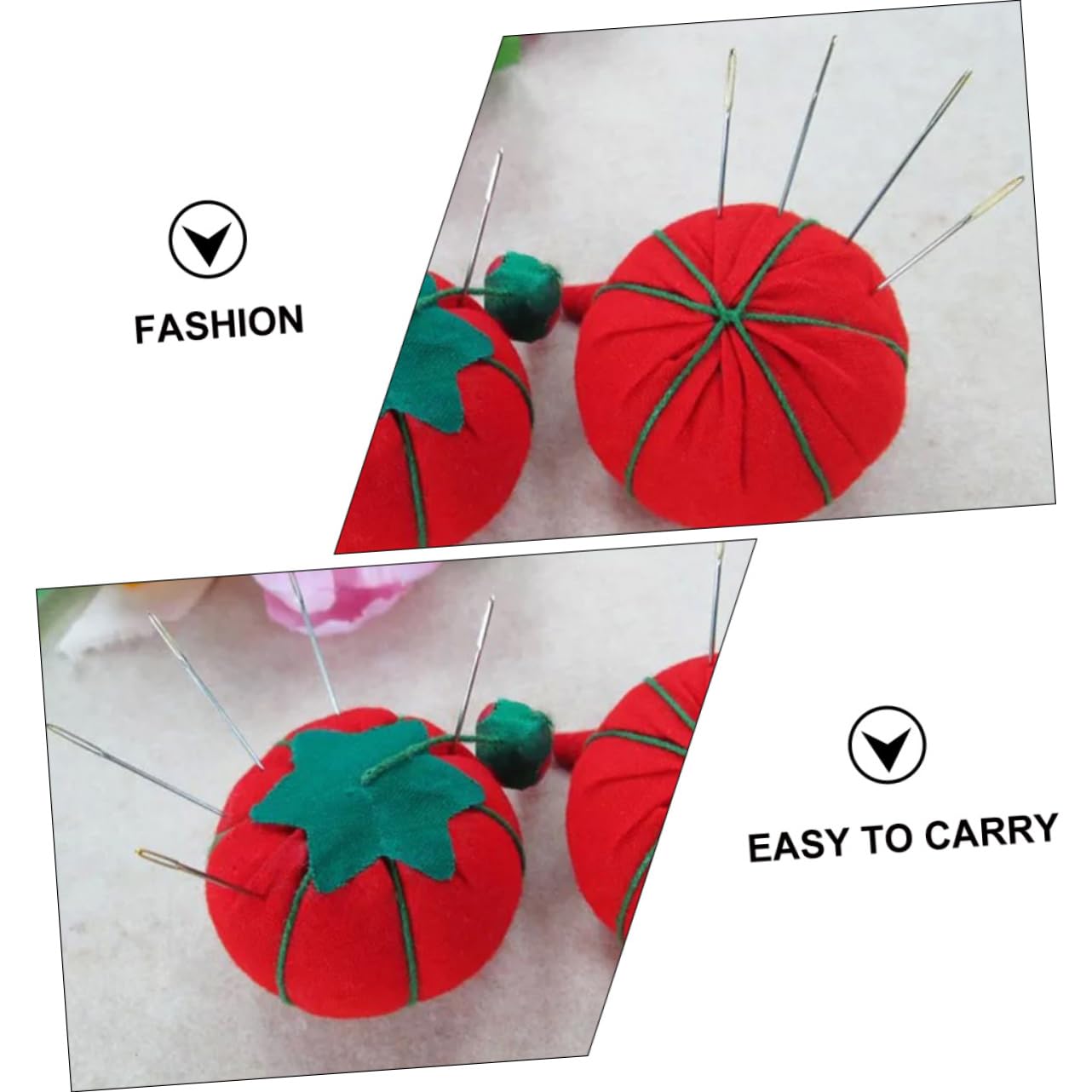 DIYEAH 50 Pcs Punzonado De Algodón De Tomate Accesorios De Ganchillo Accesorios Cubiertos Alfiletero De Fresa Lindo Alfiletero Agujas Huevo Telares Punto De Cruz Juguete Rojo