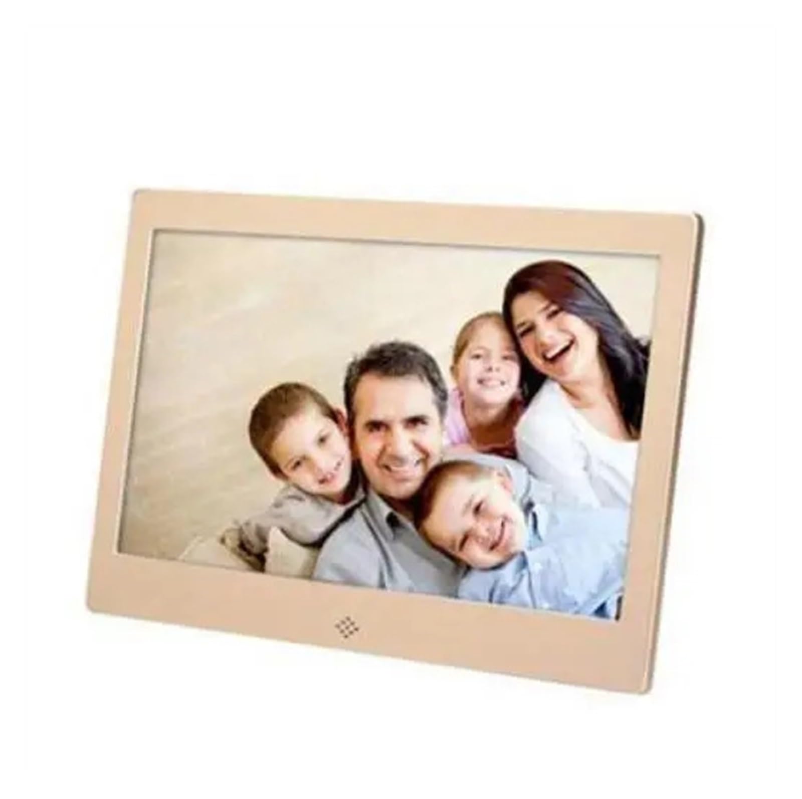 Photo Frame 10 Inch Metal LED Digital Photo Frame 720P Video Music Calendar Clock Player 1024x600 Resolution(Gold)