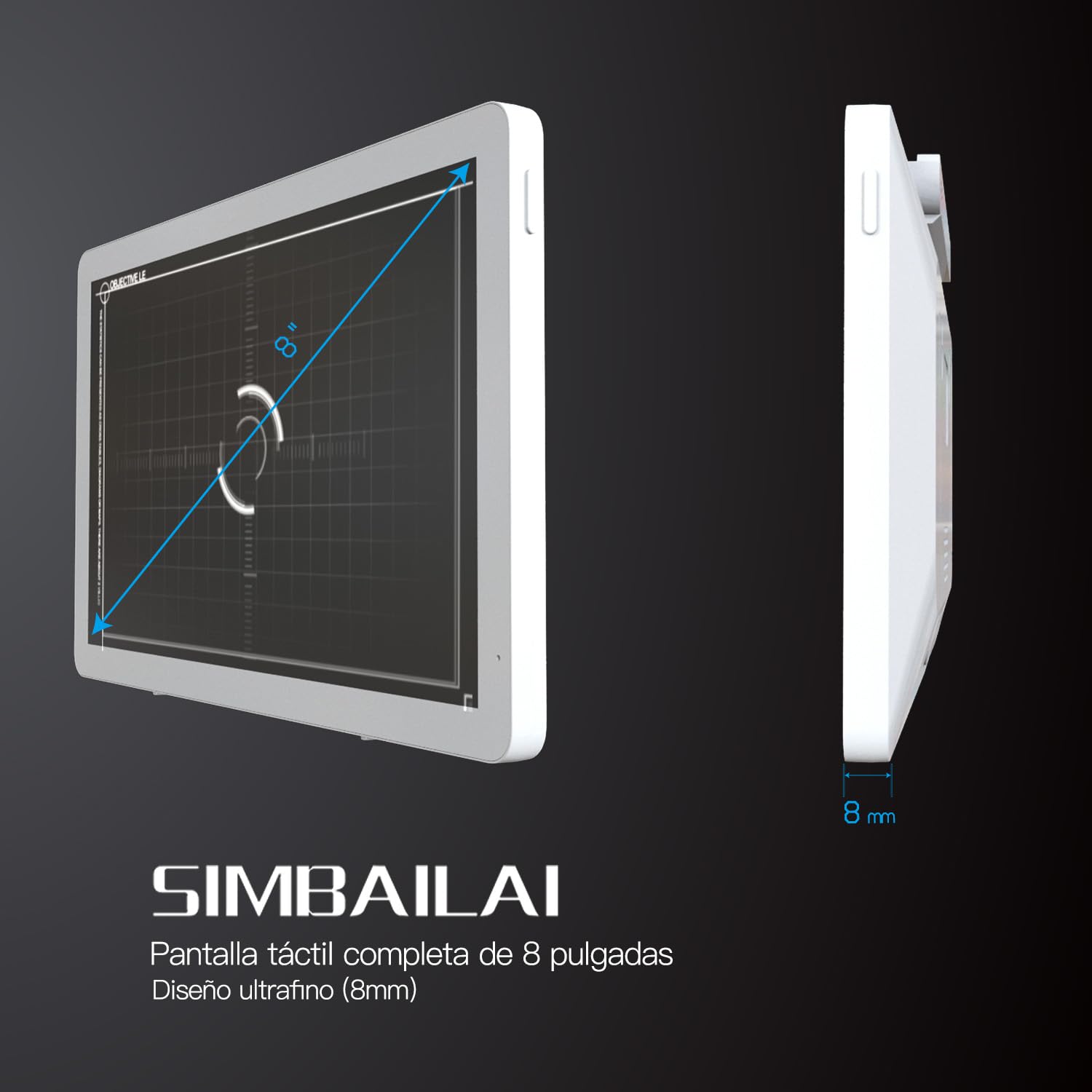 WiFi Pantalla táctil de 8 Pulgadas HD 1080p Ultrafino Inalámbrico Videoportero Timbre Video Interfono,Detección de Movimiento, Compatible con la App Tuya, Almacenamiento de Vídeo Gratuito