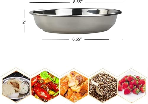 Miniatura 2 de Juego de platos llanos de acero inoxidable 18/10, platos redondos para acampar, 8.65 pulgadas/juego de 4