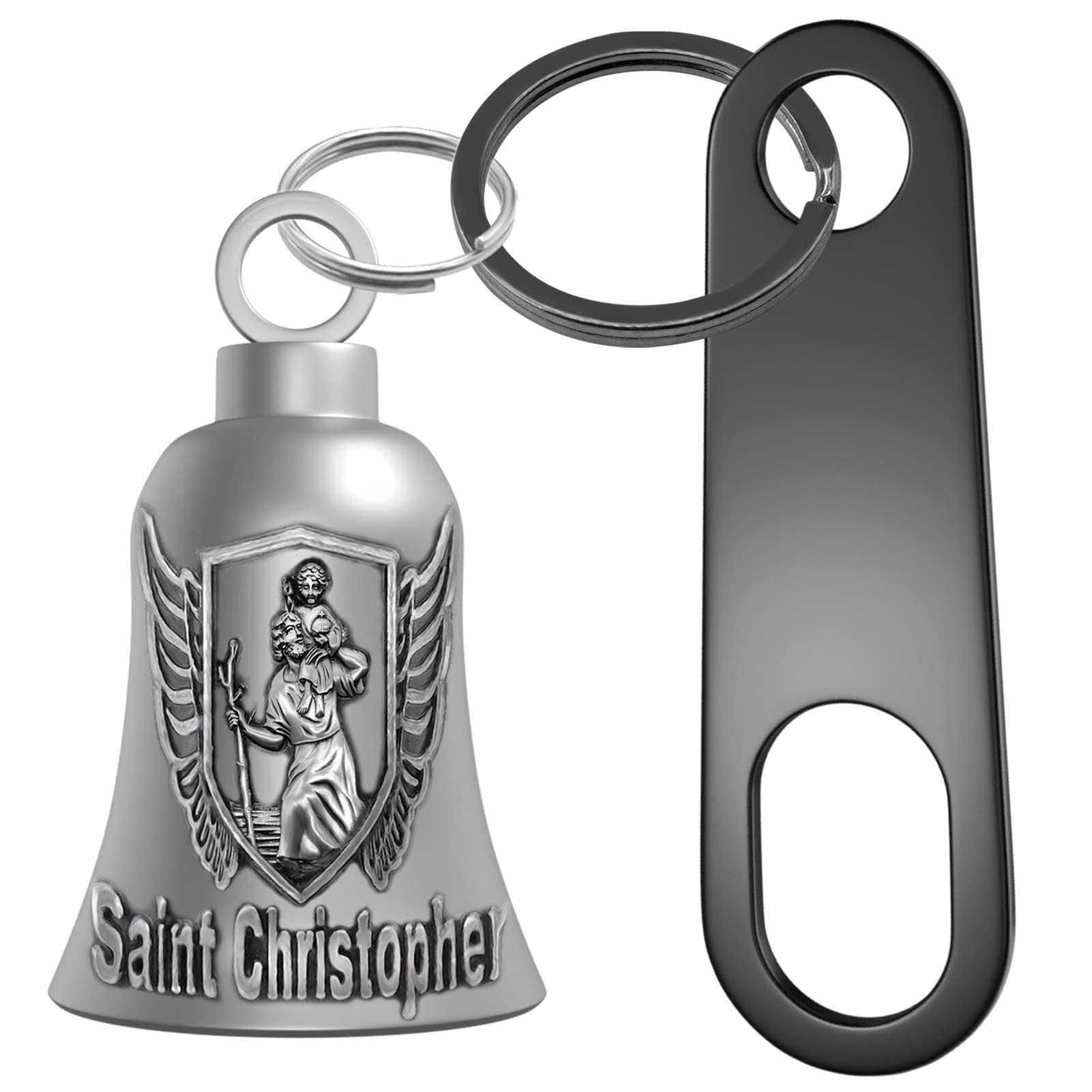 Biker Guardian Luck Riding Bell Motorcycle Gremlin Bells Car Key Chain Ring Accessories with Motorcycle Bell Hanger