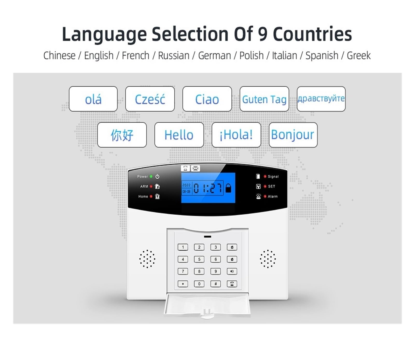 System Alarmowy do Mieszkania, GSM Home Security Inteligentny system alarmowy Zestaw antywłamaniowy Aplikacja mobilna z czujnikiem dymu,for Home Security