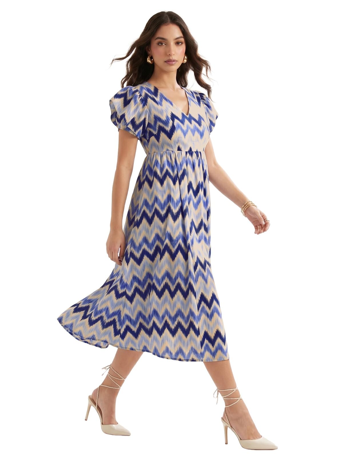 selvia Crepe V Neck Printed Dress for Women, Dresses for Women Western-picture-50