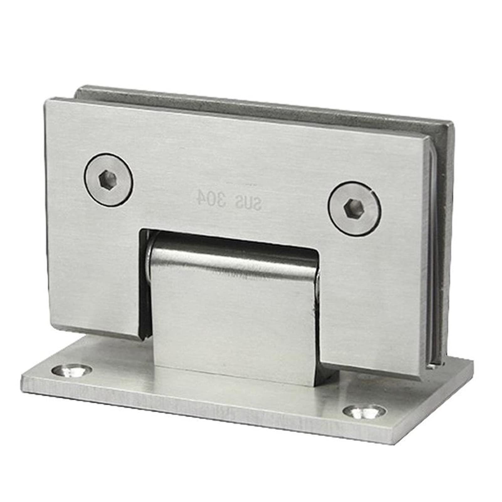 Myxjx One Color Hinges, 1Pc 90 ° Stainless Steel Bathroom Clip Frameless Glass Door Clamp Hinge Degree Flat Fixtures Bath