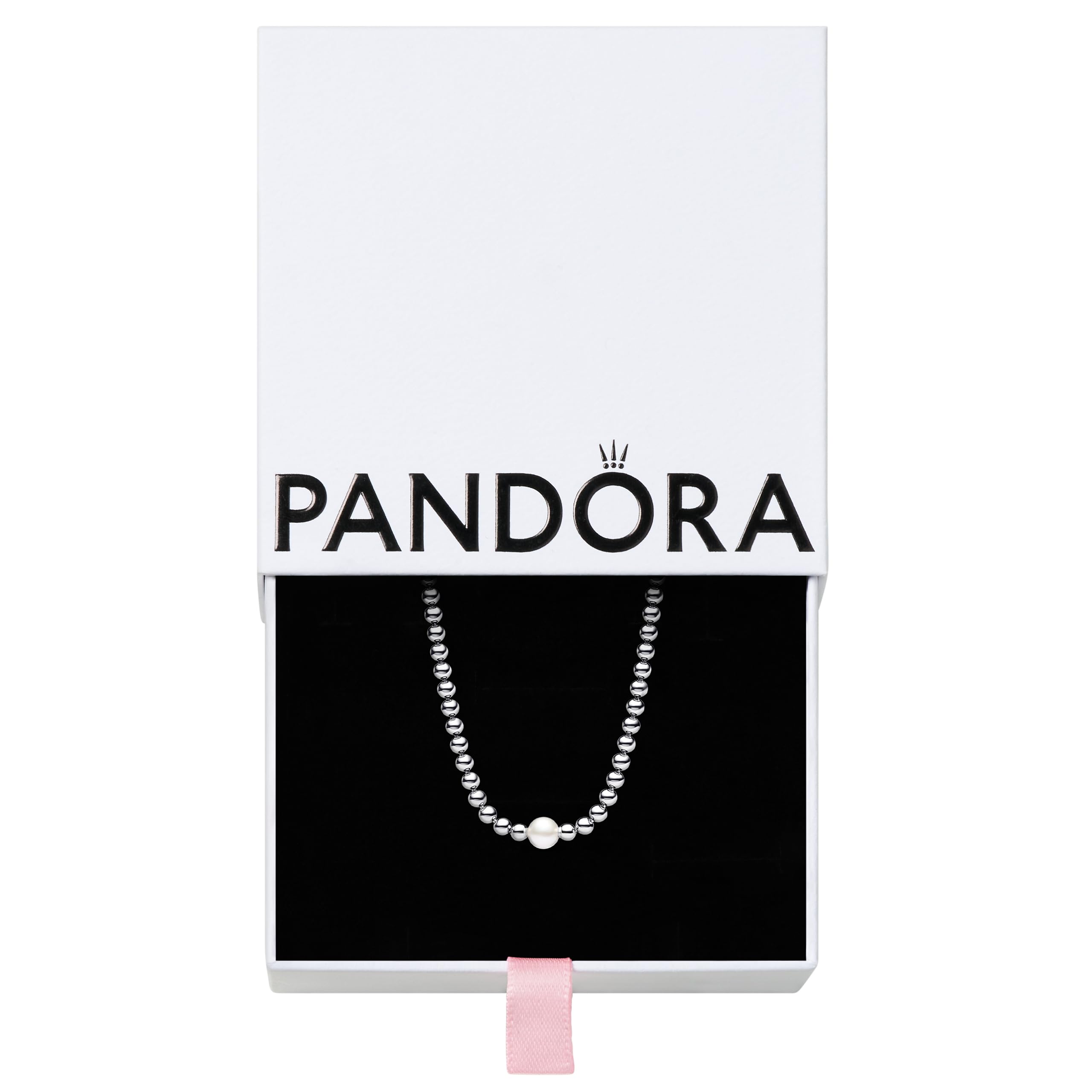PANDORA Treated Freshwater Cultured Pearl & Beads Collier Necklace - Sterling Silver Necklace with Treated Freshwater Cultured Pearl - Jewelry for