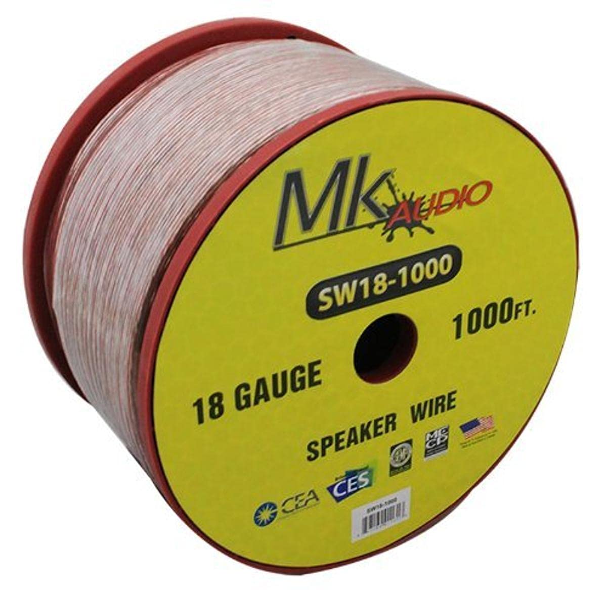 Amazon.com: Mk Audio SW18-1000 18 Gauge 1000FT Spool Speaker Wire