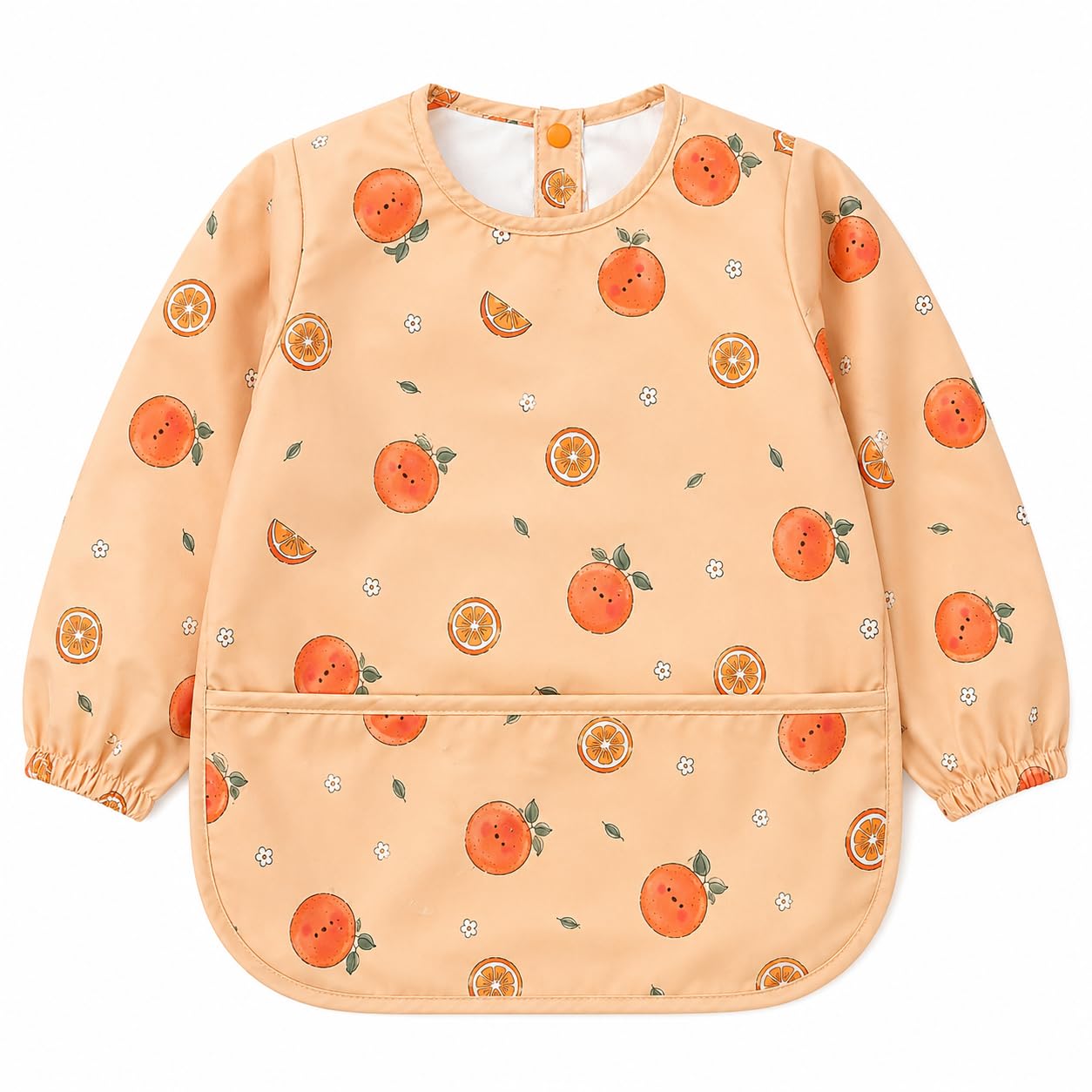 Tiny Trees Orange Tiny Trees® Waterproof Long Sleeve Baby Bib With Pocket, 6–36M (Orange)