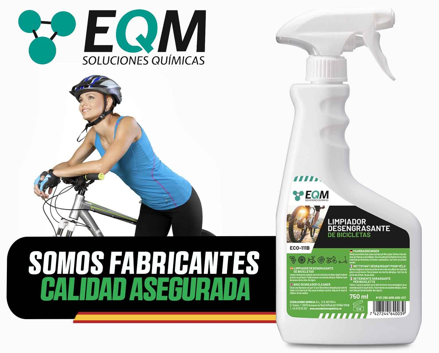 EQM - ECO-111B - Desengrasante Neutro para Bicicleta - 750 ML - Válido para Cualquier Material (Aluminio, Titanio, Acero, Anodizado, etc.) - Desengrasante de Cadenas