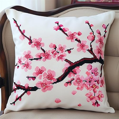 kitphoenix - Kit de Coussin avec Crochet à Loquet Fleur, 43×43CM Création de Tapis et Canvas, Point Noué