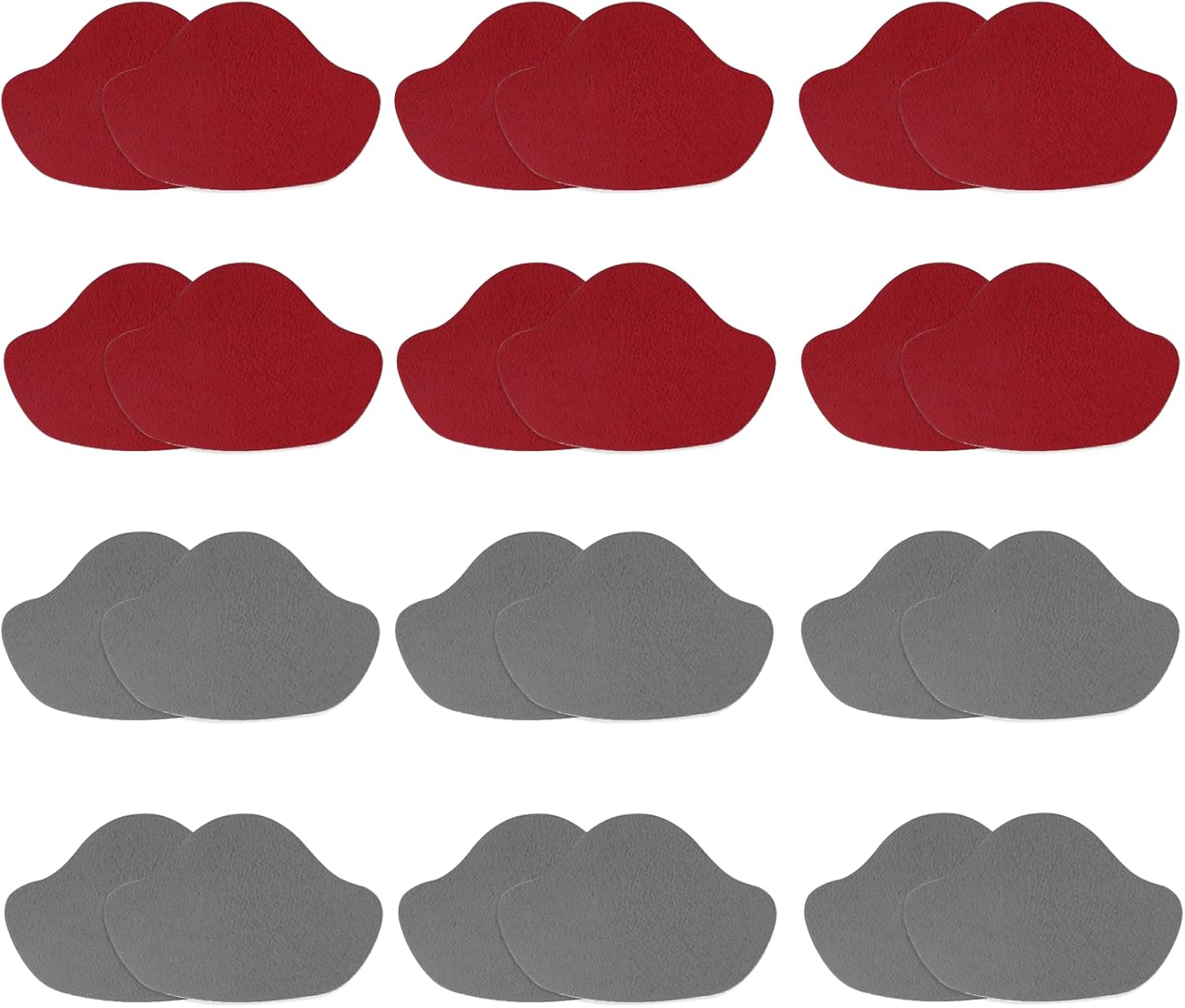 24 Pcs Self-Adhesive Shoe Heel Repair Patches | Heel and Toe Hole Repair for Sneakers, Work Boots, Sports Shoes and Leather Footwear, 12 Red and 12 Dark Grey