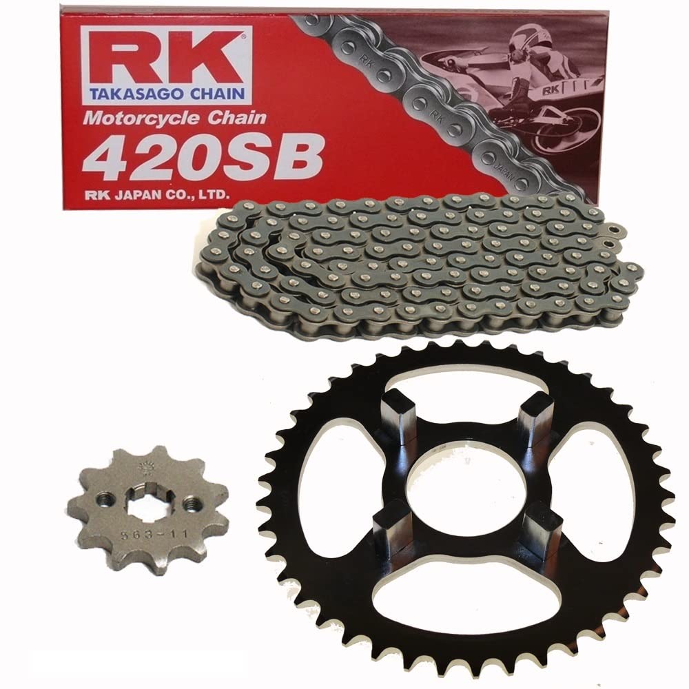 Kettensatz geeignet für Honda ST 50 Dax 88-00 Kette RK 420 SB 88 offen 14/40