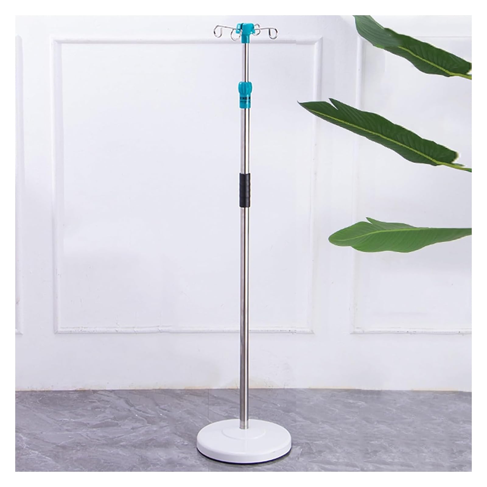 Tropfenhalter, rollender Tropfenhalter, medizinischer Rohrhalter, Tropfenstütze mit 4 Haken für Krankenhaus, Klinik, Rollstühle, Betten, häusliche Pflege (Blau 1)