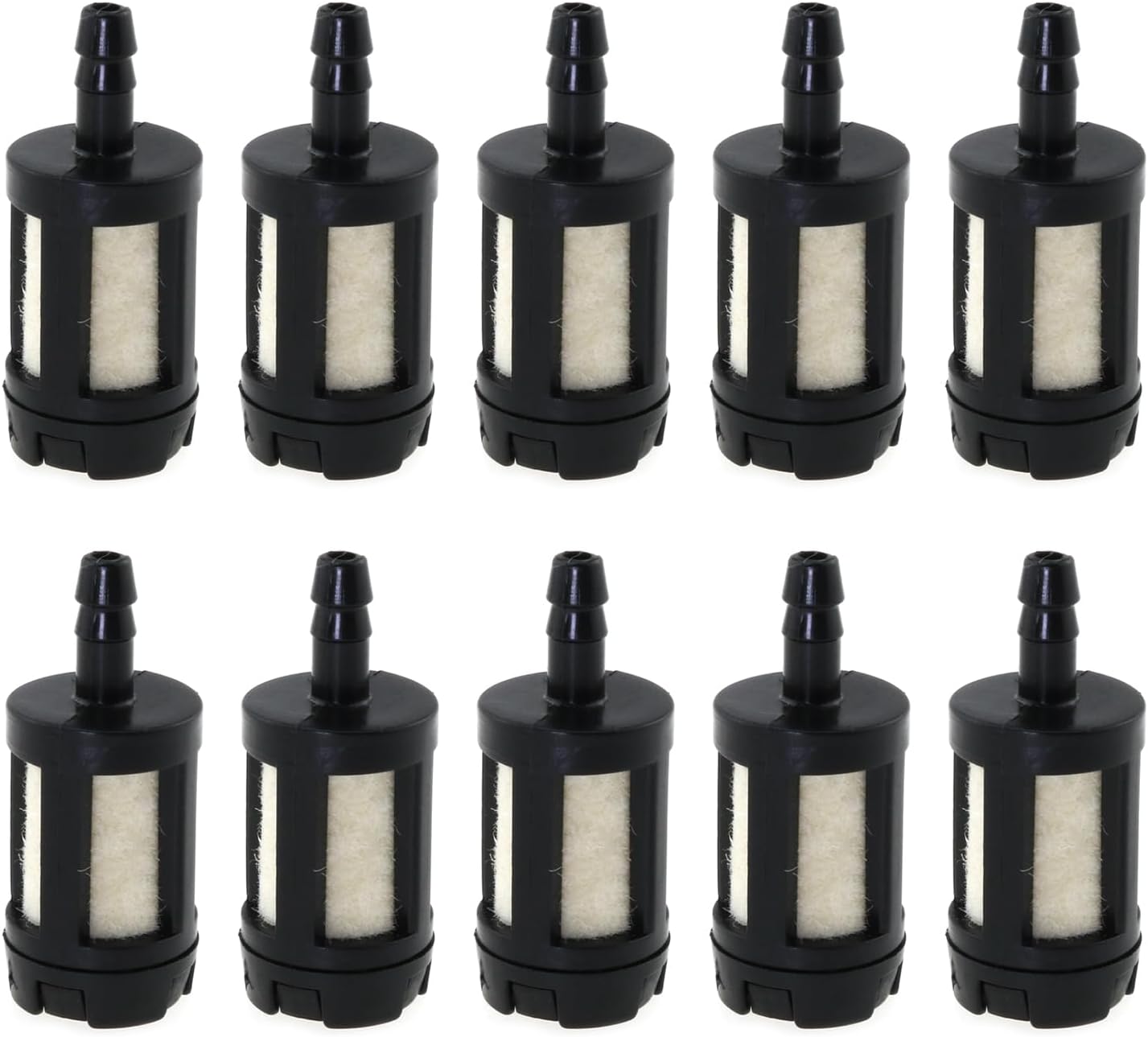 LUORNG 10pcs Plastic Fuel Filters Garden Tools Fuel Filter