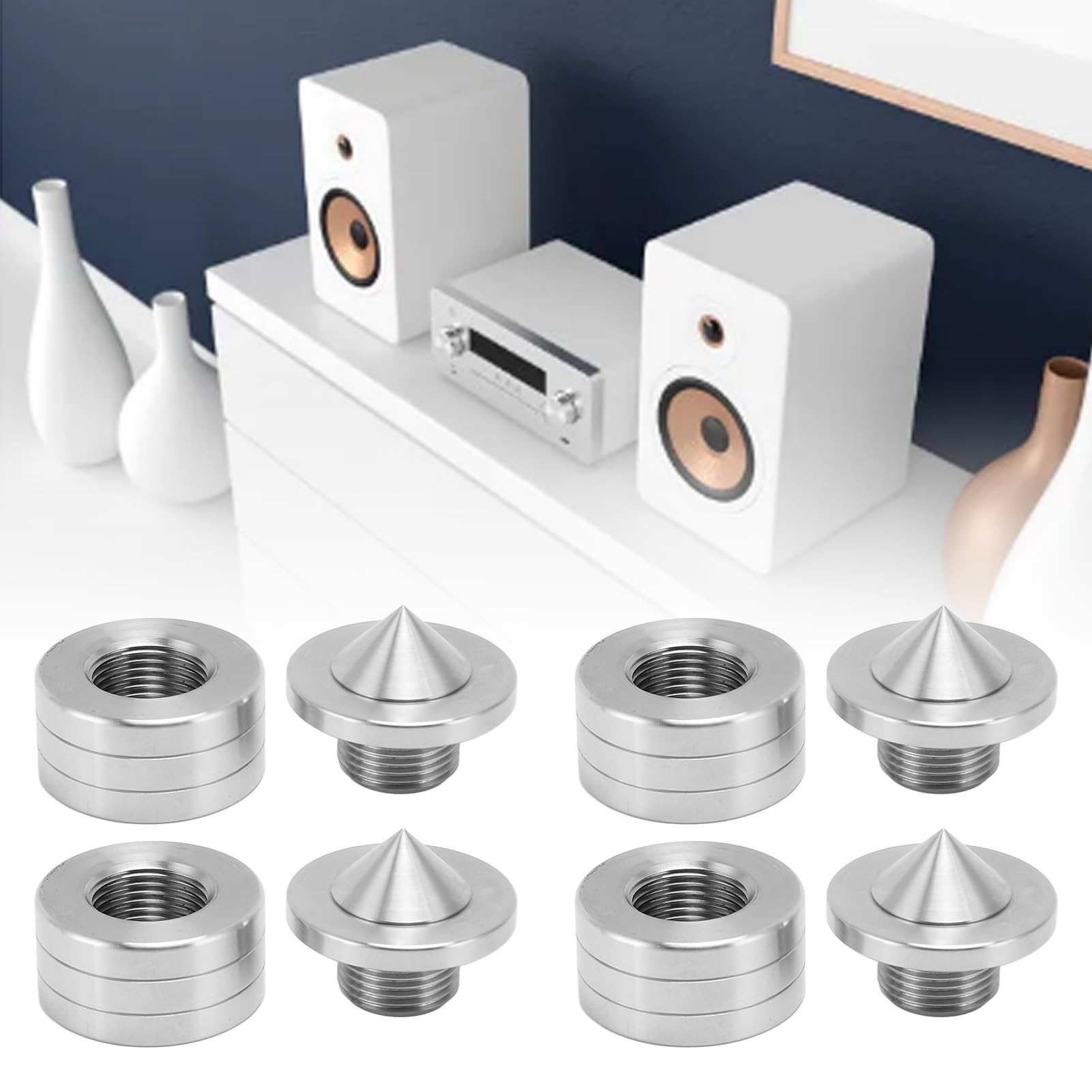 4 Pezzi Punte di Isolamento per Altoparlanti HiFi, Piedini di Supporto Isolanti Audio Ammortizzatori Punte di Isolamento per Altoparlanti per Giradischi Subwoofer
