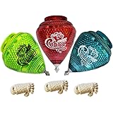 3 Pack Jumbo Cobra Durable Plastic Spin Tops for Kids Metal Tip Made in Mexico - Trompo Mexicano Jumbo Cobra Pl᳴ico Durable & Punta de Metal (Pack of 3 Assorted Colors)