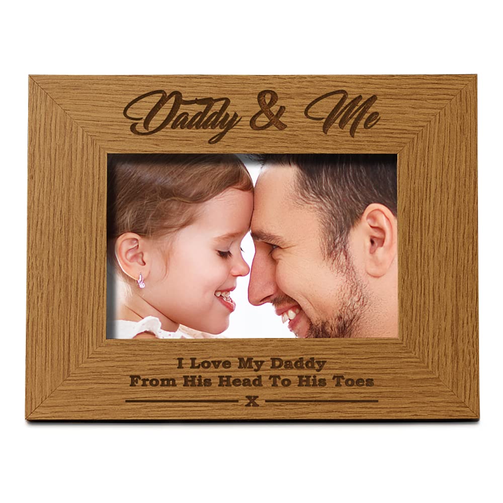 Ukgiftstoreonline Daddy And Me Wooden Photo Frame Gift (5 X 7 Inch)
