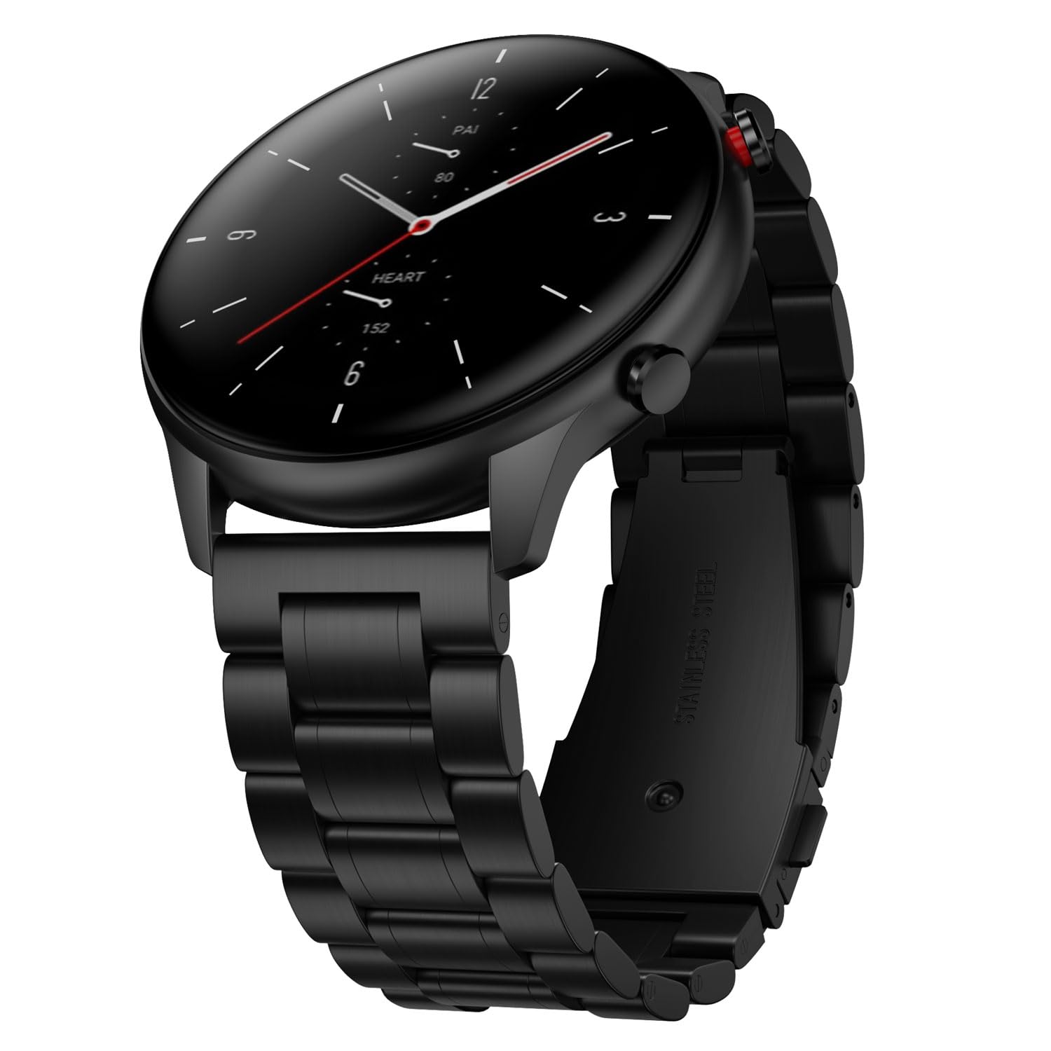 Suuira Cinturino Compatibile con Amazfit GTR 4/3 / 3 Pro / 2 / 2e / Stratos 2 / 2S / 3, Cinturino di Ricambio Acciai Inossidabili Compatibile con Amazfit Bip 5 / Balance (Nero)