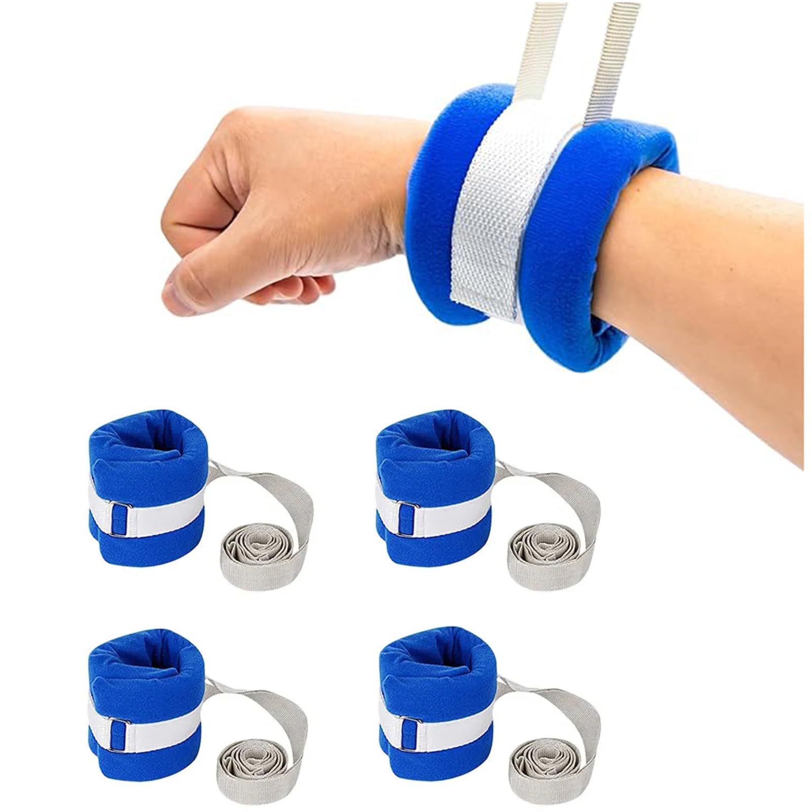 Zeetan 4 Pcs Patients Restraints Limb Holders, Home Hospital Bed Restraint For Elderly Hand Feet Ankle Arm Universal Constraints Control