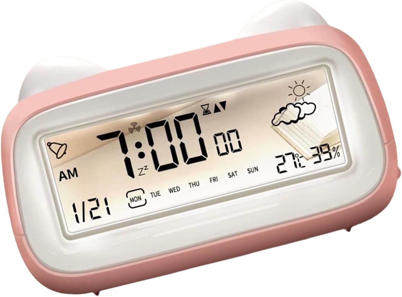 Multifunctional Puss Molded Digital Clock Environmental Childproof Plan Faint Light Nightlamp for Home Deck Participatory Kids Alarm Clock