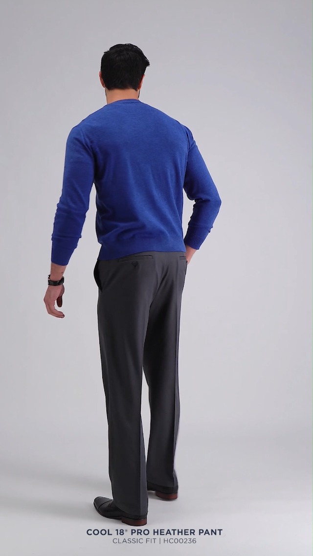 Amazon.com: Haggar Men's Cool 18 Pro Classic Fit Flat Front Pant