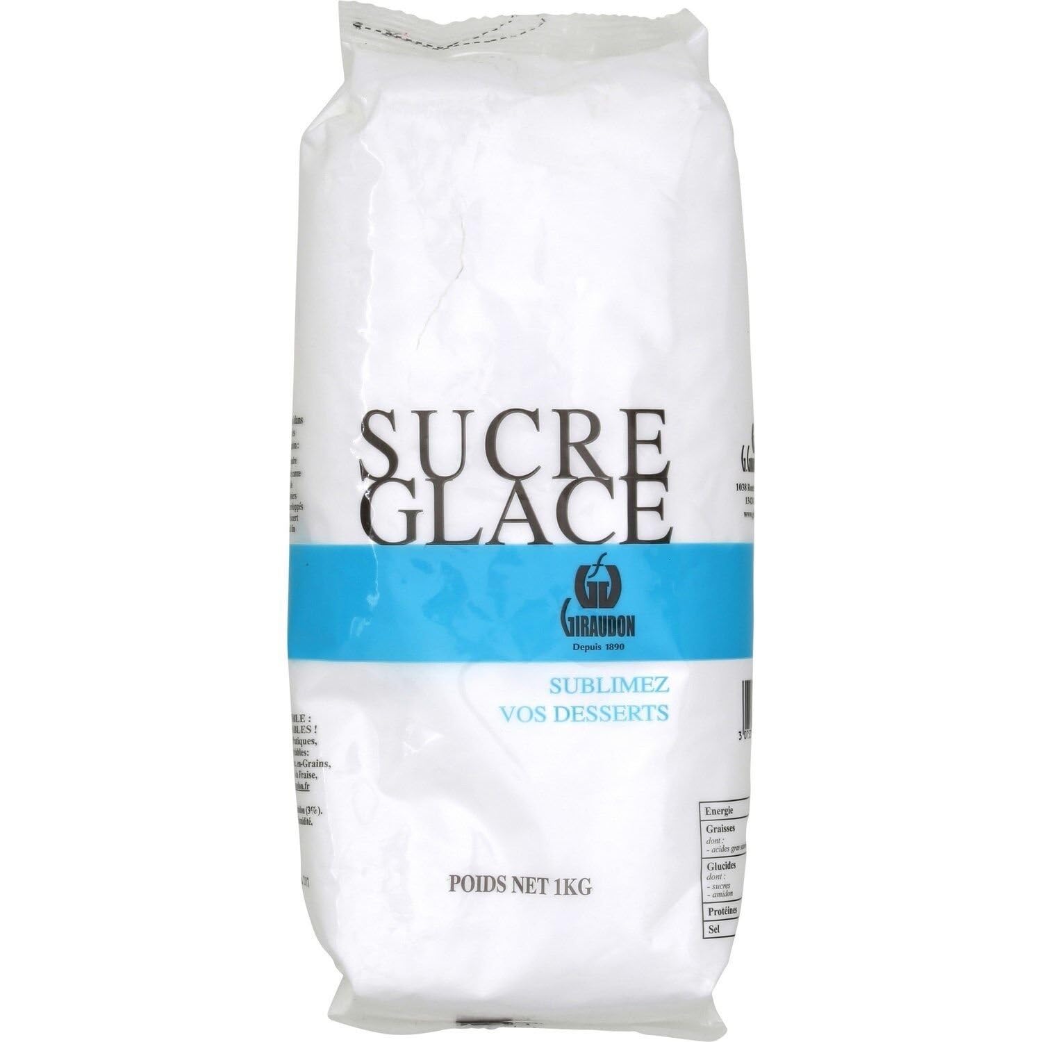 GIRAUDON Sucre Glace 1kg - Pour sublimer vos desserts maison avec une touche de finesse - Lot de 3