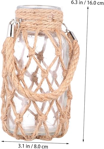 Miniatura 8 de Didiseaon Jarrón decorativo para flores, 2 piezas, decoración antigua, diseño de conchas marinas, jarrón de mimbre, base de flores secas, jarrón