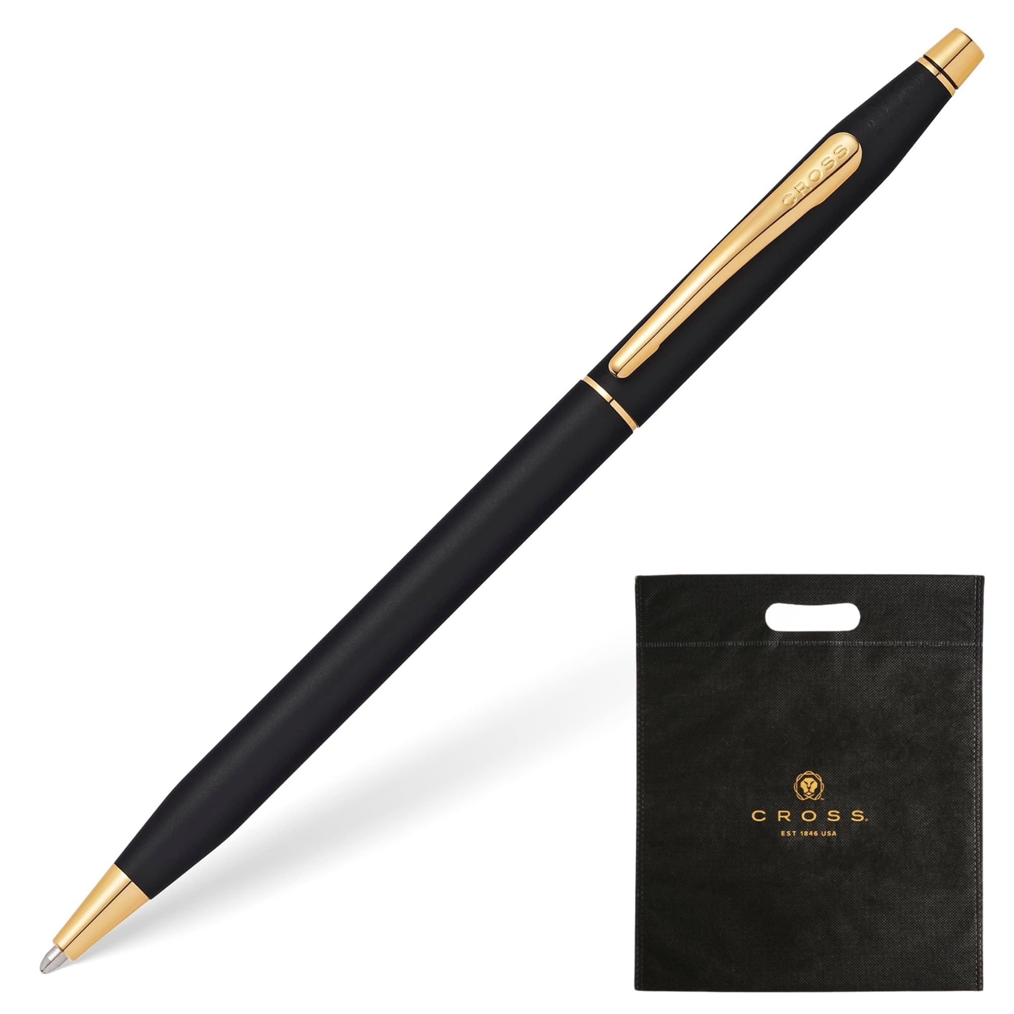 CROSS Classic Century Classic Black [Premium Gift Box + Gift Shopper] Premium Permanent Ballpoint Pen, Medium Point, "Present or Gift" Gift, Father's Day, Promotion Gift : Office Products