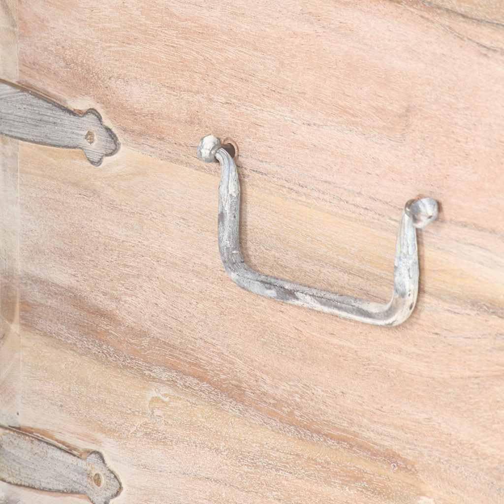 Baúl de almacenamiento de madera maciza de acacia 40 x 40 x 40 cm con acabado blanco con cerradura, con asas, banco y mesita de noche para dormitorio, salón, pasillo, habitación infantil