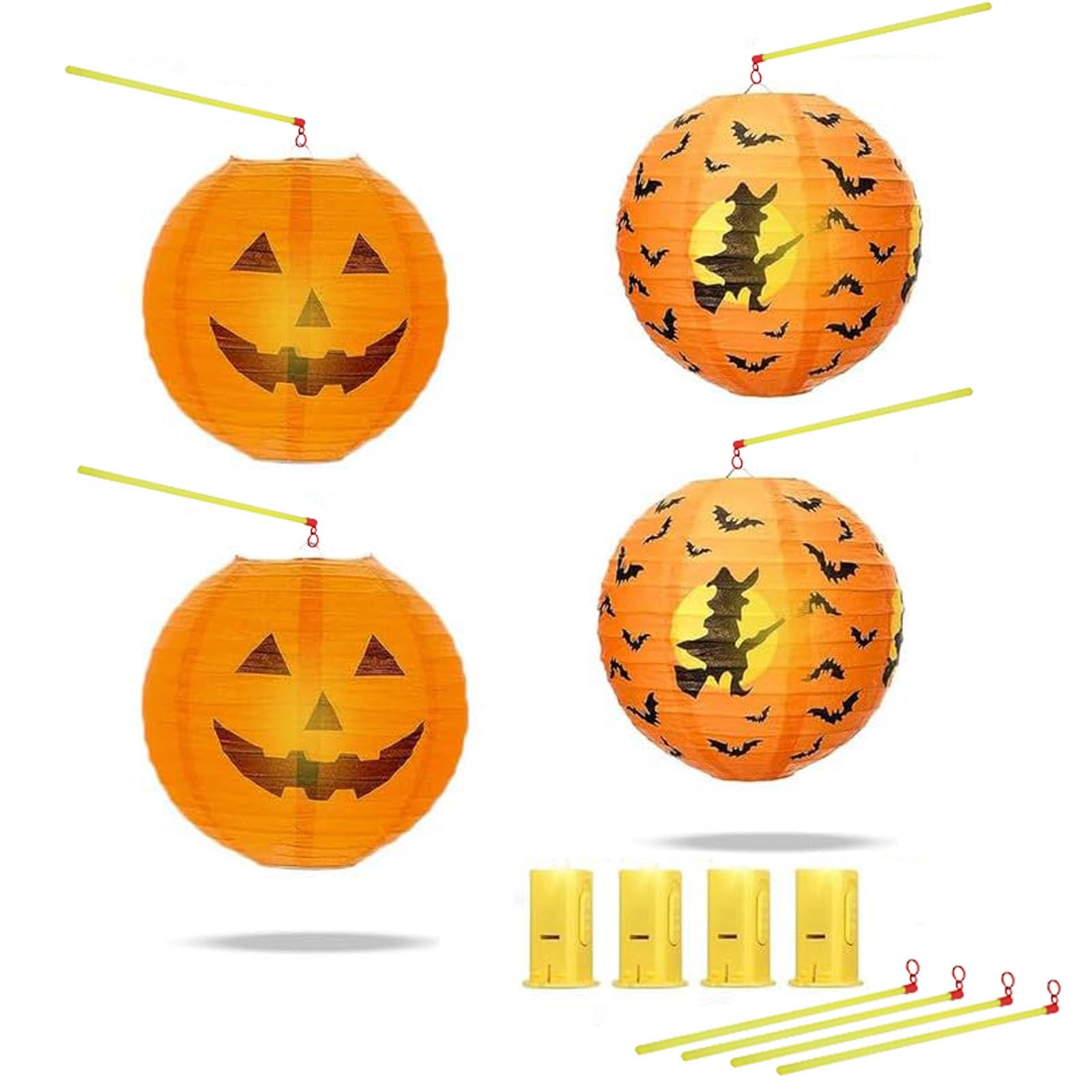 6 Pièces Lanterne Papier Halloween, Pliables Halloween