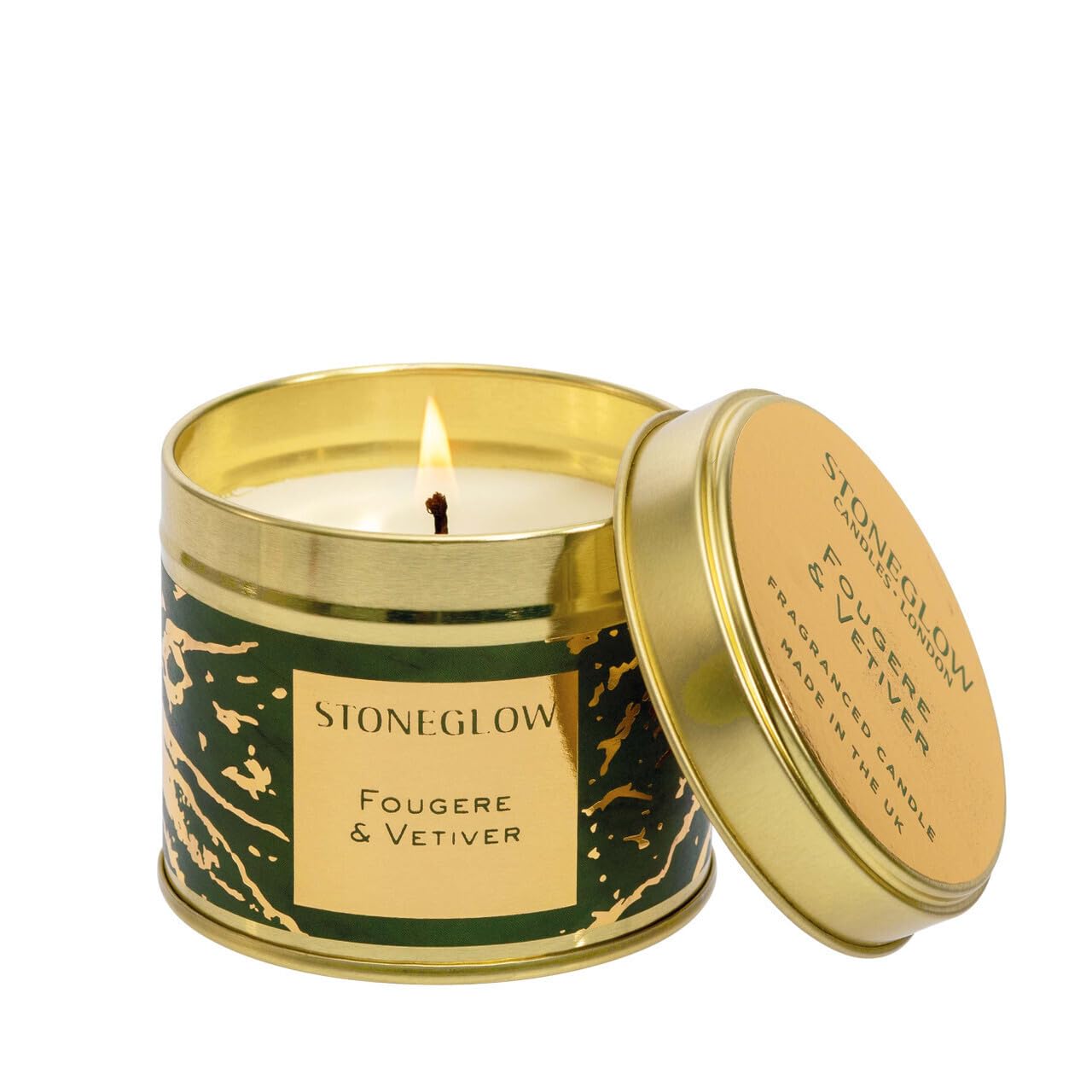 Stoneglow - Luna Collection - Fougere & Vetiver Candle Tin New (Green)
